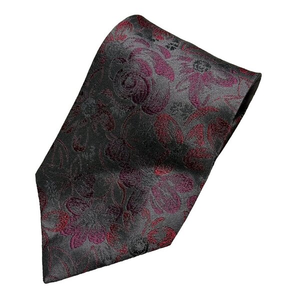 Lanvin Paris Tie 100% Silk Made in Italy Paisley Purple Woven 3.5" - Picture 1 of 6